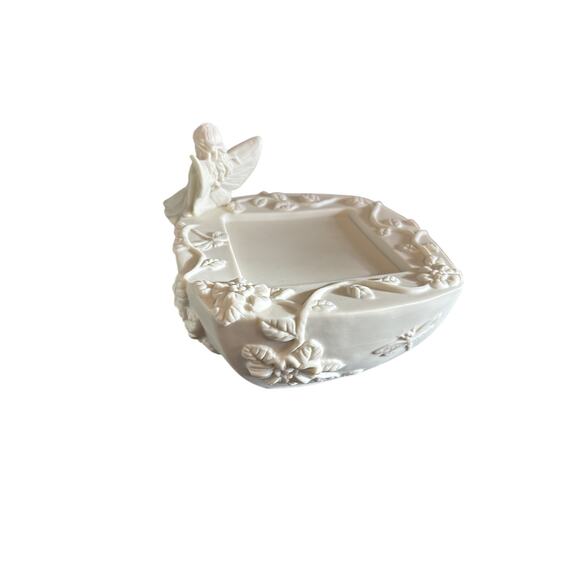 PartyLite Bisque Porcelain Fairy Enchantment Pillar Candle Holders Retired Pair - Picture 9 of 10